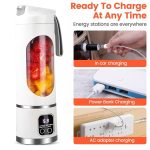Portable USB Rechargeable Juicer Cup Electric Mixer Blender Smoothie Maker 450ml - Image 9